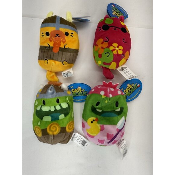 Cats Vs Pickles Plush Beanbags Lot Of 4 With Ear Tags - Picture 1 of 10